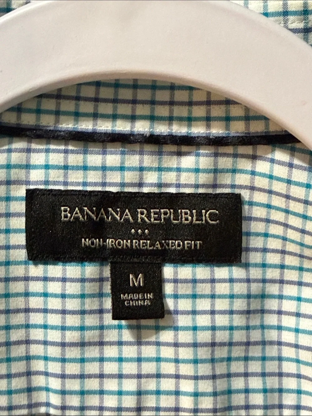 Banana Republic Light Blue Micro-Check Dress Shirt